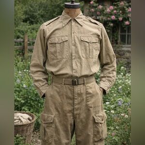 Vintage 1940s/1950s French Indochina Military Army Shirt, Seiligmann & Co, Rouen